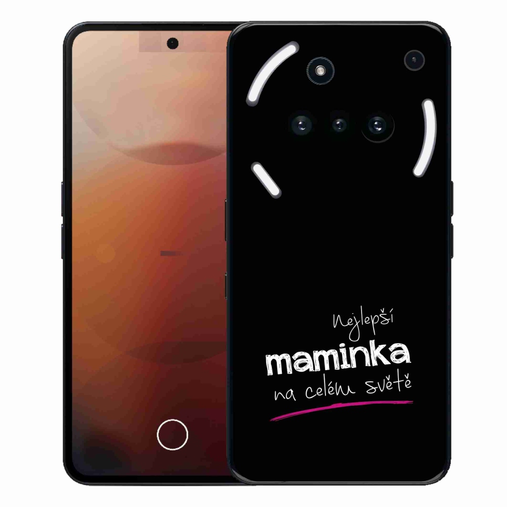 Gél borító mmCase a Semmi telefon (3a) - legjobb anya 4 fekete háttérrel