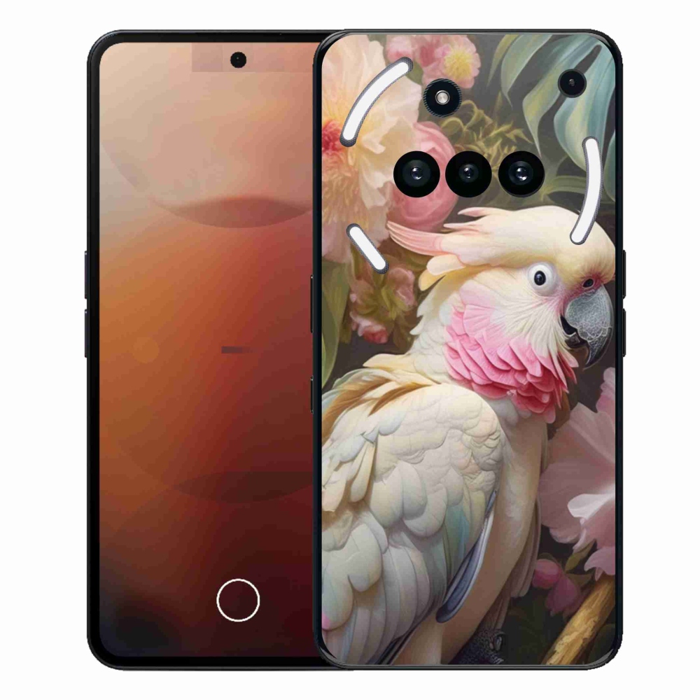 Zselés tok mmCase a Nothing Phone-hoz (3a) - papagáj kakadu rózsaszín 2