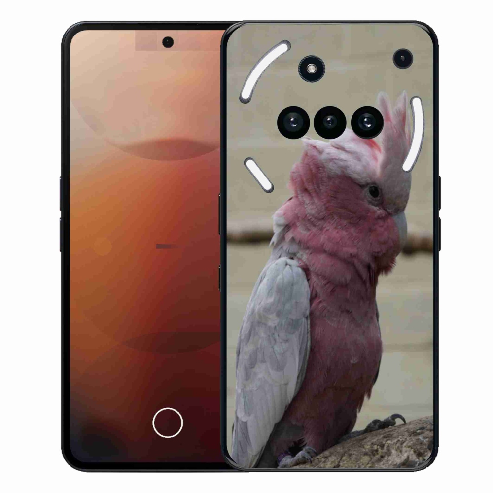 Zselés tok mmCase a Nothing Phone-hoz (3a) - papagáj kakadu rózsaszínű