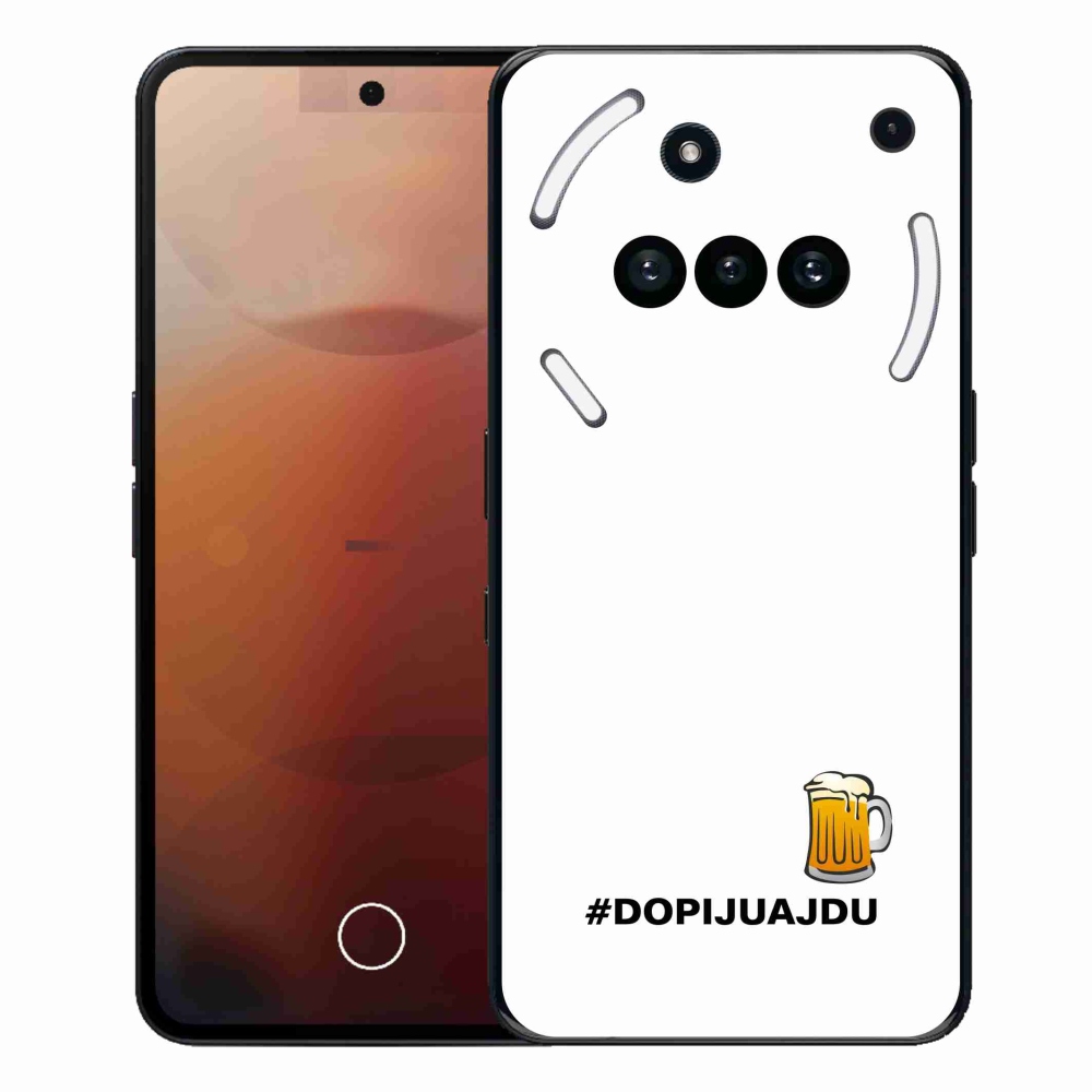 Zselés borító mmCase a Nothing Phone (3a) - sör motívum 1 fehér háttérrel
