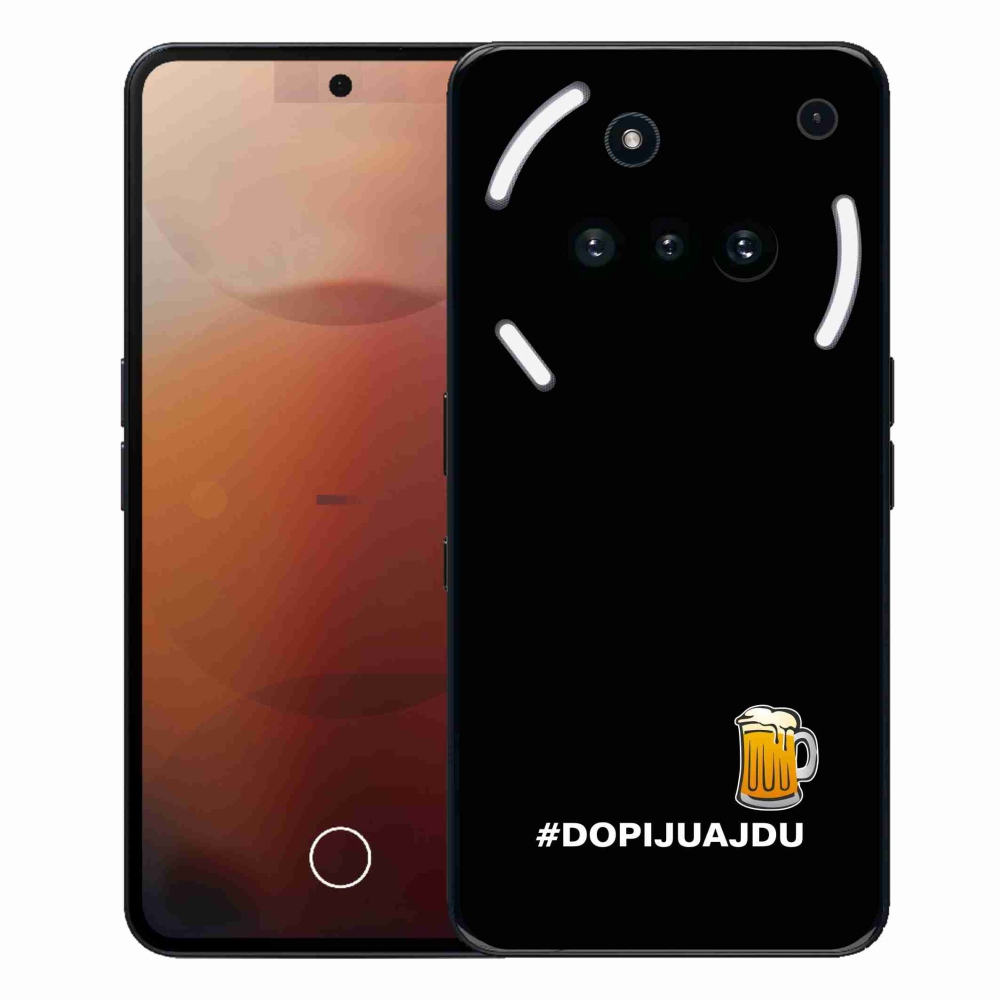 Zselés borító mmCase a Nothing Phone (3a) - sör motívum 1 fekete háttérrel