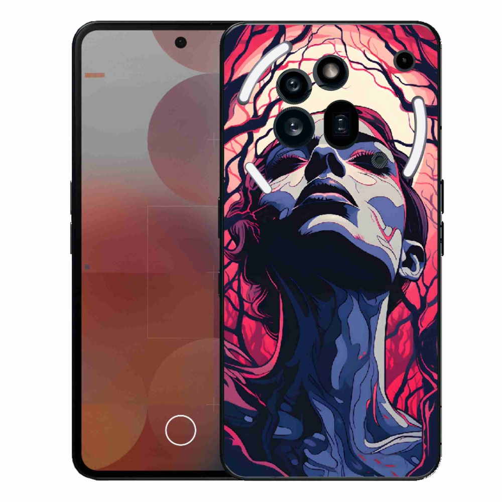 Zselés borítás mmCase a Nothing Phone (3a) Pro készülékhez - absztrakt arc