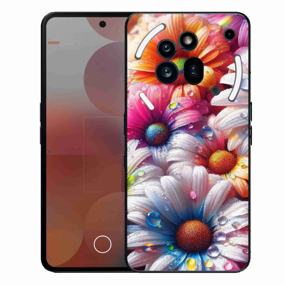 Zselés borító mmCase a Nothing Phone (3a) Pro készülékhez - színes margaréták