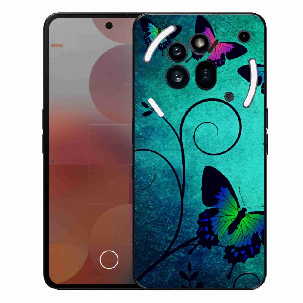 Zselés borítás mmCase a Nothing Phone (3a) Pro készülékhez - színes pillangók