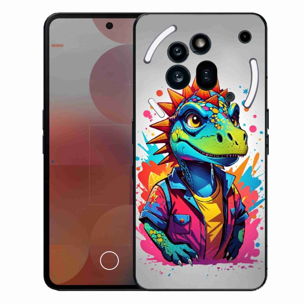 Zselés borítás mmCase a Nothing Phone (3a) Pro készülékhez - színes dinoszauruszok