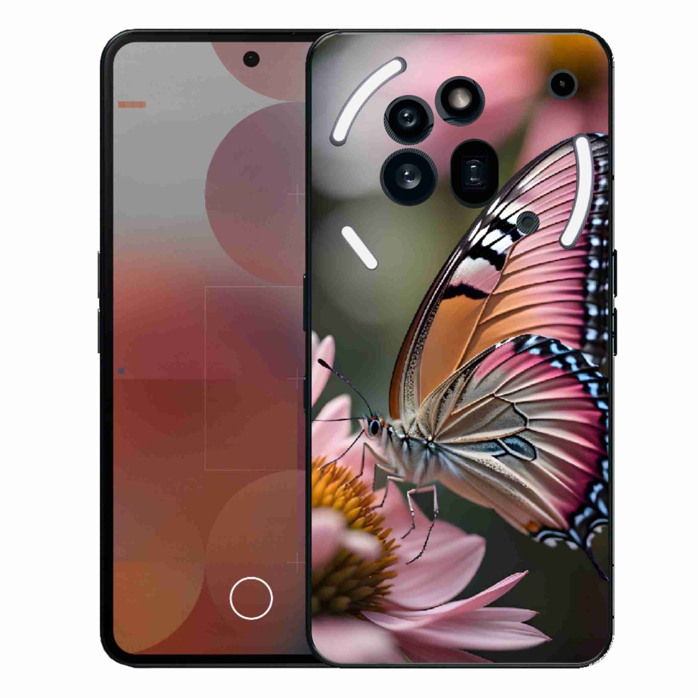 Zselés borítás mmCase a Nothing Phone (3a) Pro készülékhez - színes pillangó