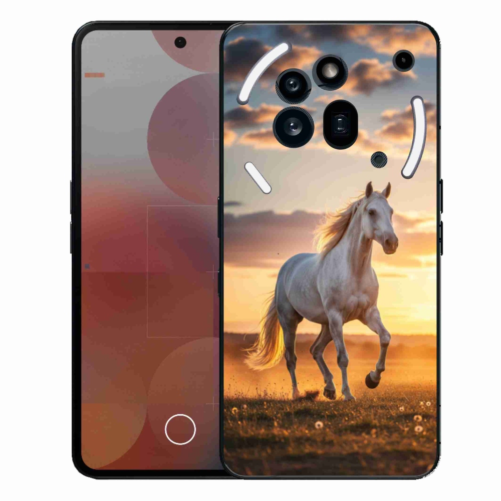 Zselés borítás mmCase a Nothing Phone (3a) Pro készülékhez - futó fehér ló 2