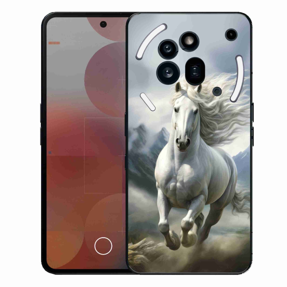 Zselés borítás mmCase a Nothing Phone (3a) Pro készülékhez - futó fehér ló 3