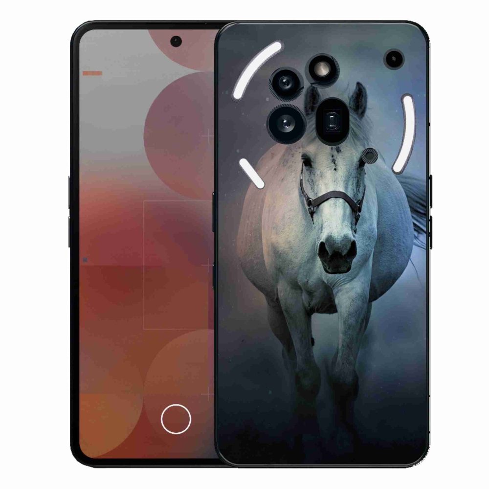 Zselés borítás mmCase a Nothing Phone (3a) Pro készülékhez - futó fehér ló