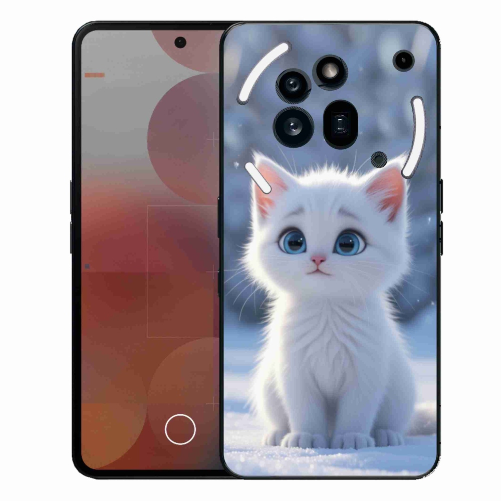 Zselés borítás mmCase a Nothing Phone (3a) Pro készülékhez - fehér cica 3