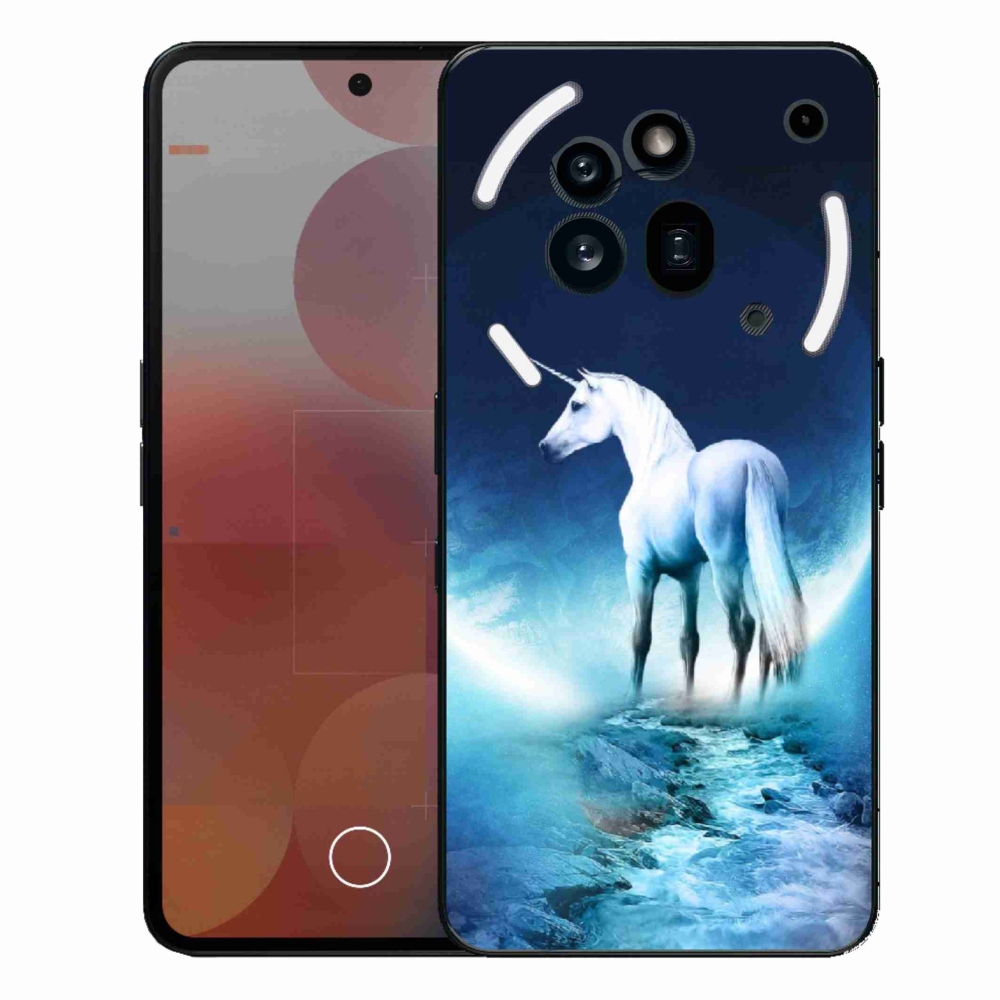 Zselés borítás mmCase a Nothing Phone (3a) Pro készülékhez - fehér egyszarvú