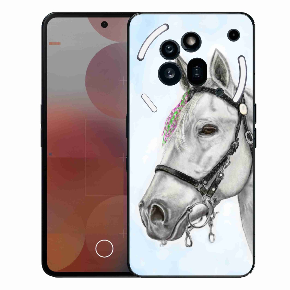 Zselés borítás mmCase a Nothing Phone (3a) Pro készülékhez - fehér ló 1