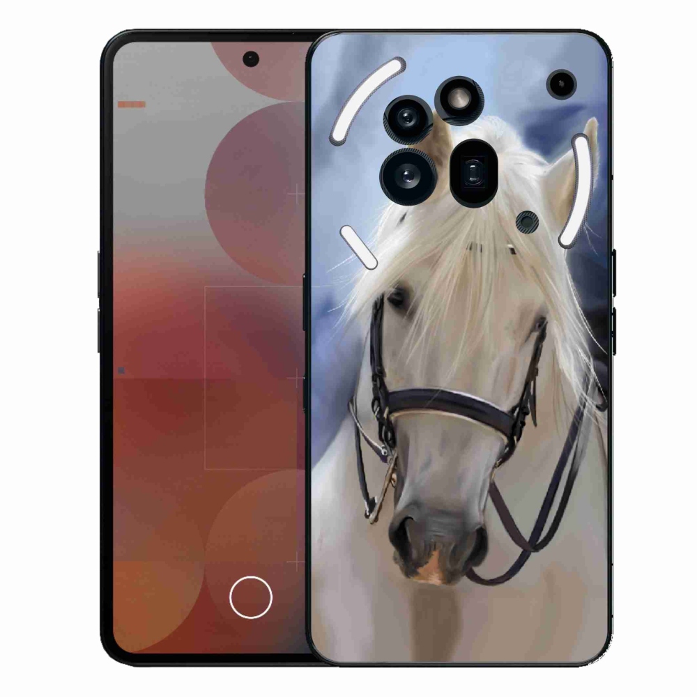 Zselés borítás mmCase a Nothing Phone (3a) Pro készülékhez - fehér ló