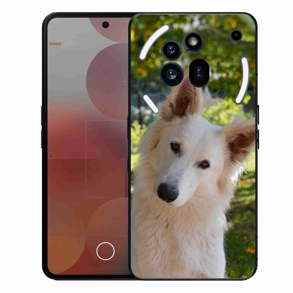 Zselés borítás mmCase a Nothing Phone (3a) Pro készülékhez - Fehér svájci juhász 1