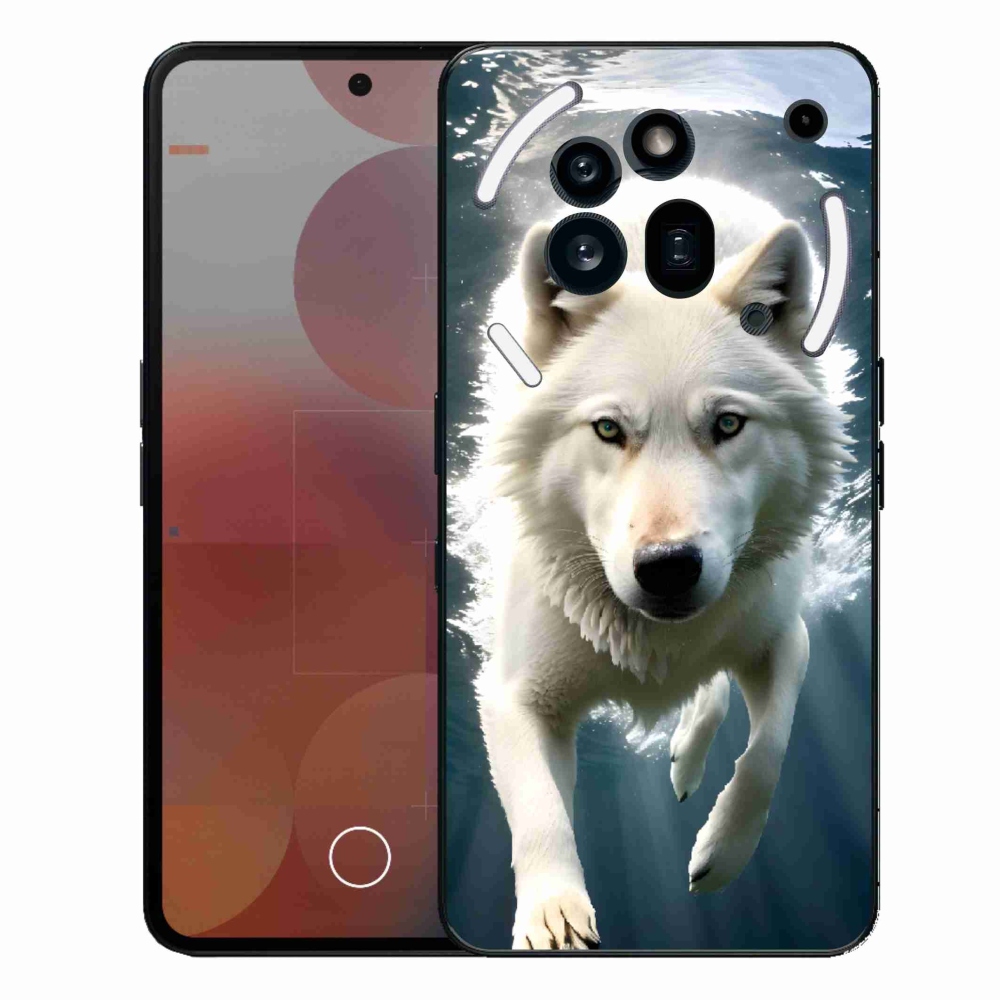 Zselés borítás mmCase a Nothing Phone (3a) Pro készülékhez - fehér farkas