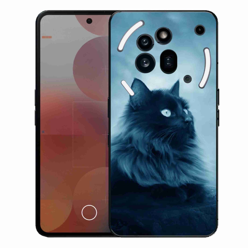 Zselés borítás mmCase a Nothing Phone (3a) Pro készülékhez - fekete cat 1