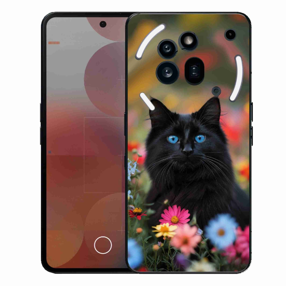 Zselés borítás mmCase a Nothing Phone (3a) Pro készülékhez - fekete cica 4