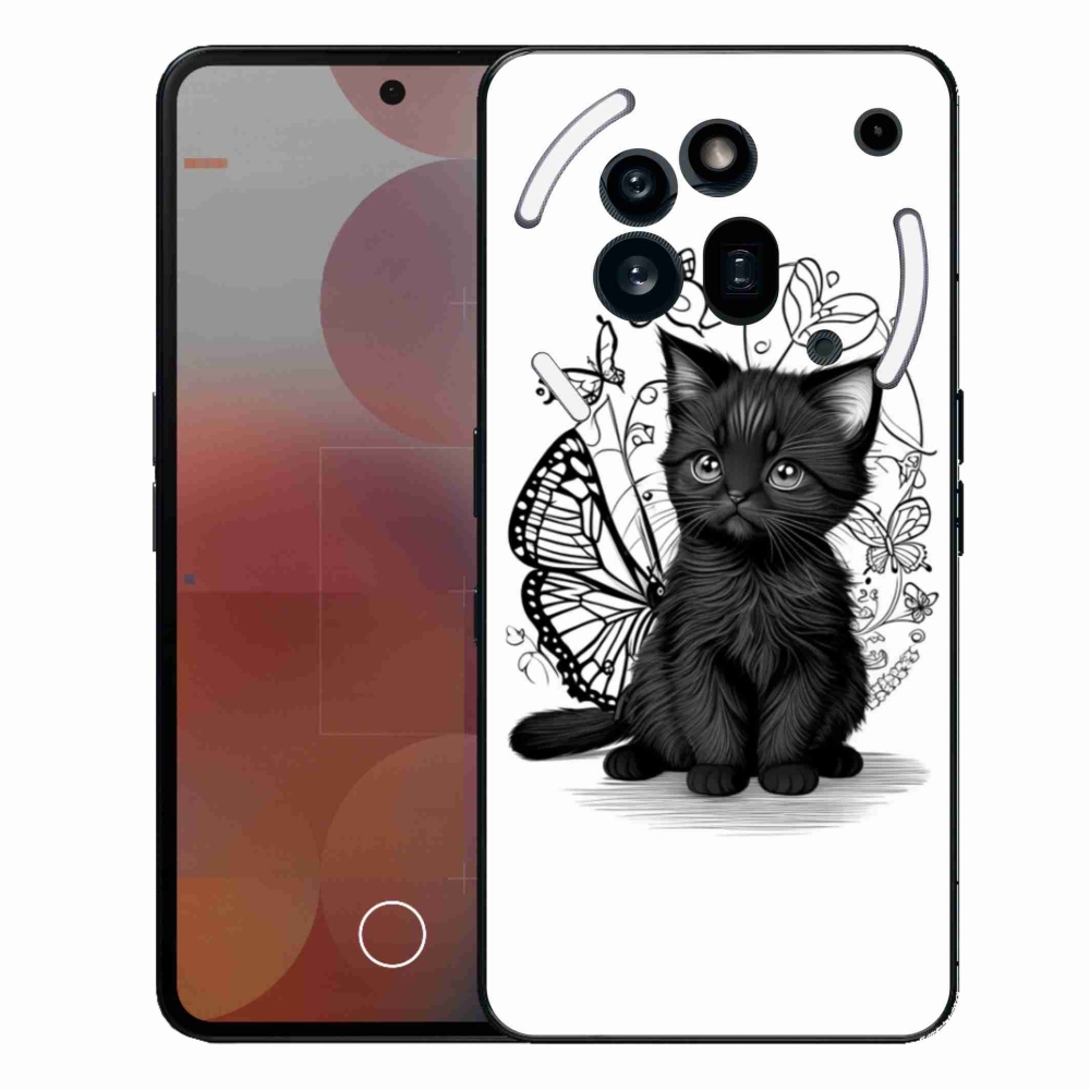 Zselés borító mmCase a Nothing Phone (3a) Pro készülékhez - fekete cica