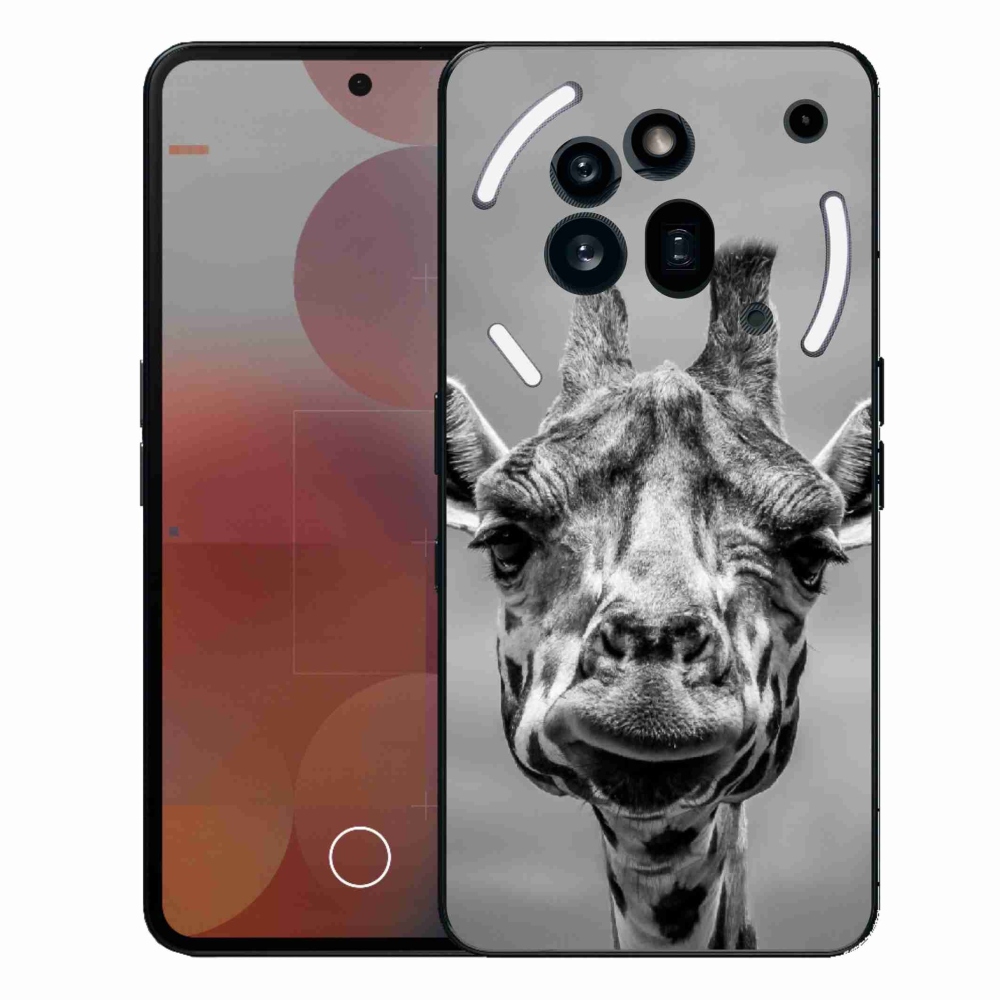 Zselés borítás mmCase a Nothing Phone (3a) Pro készülékhez - fekete-fehér zsiráf