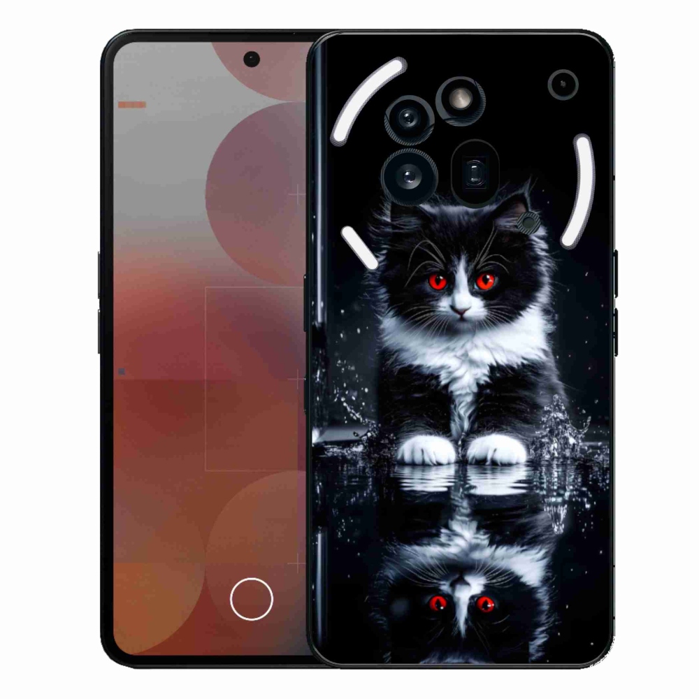 Zselés borítás mmCase a Nothing Phone (3a) Pro készülékhez - fekete-fehér cica