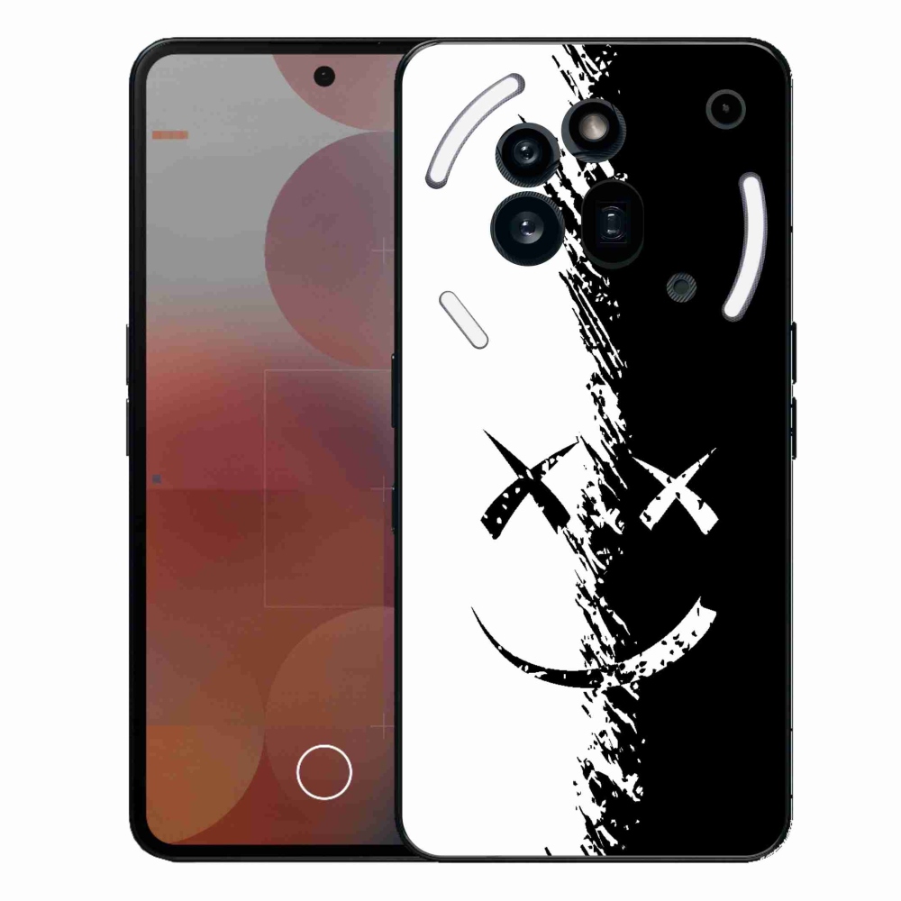 Zselés borító mmCase a Nothing Phone (3a) Pro készülékhez - fekete-fehér mosolygó