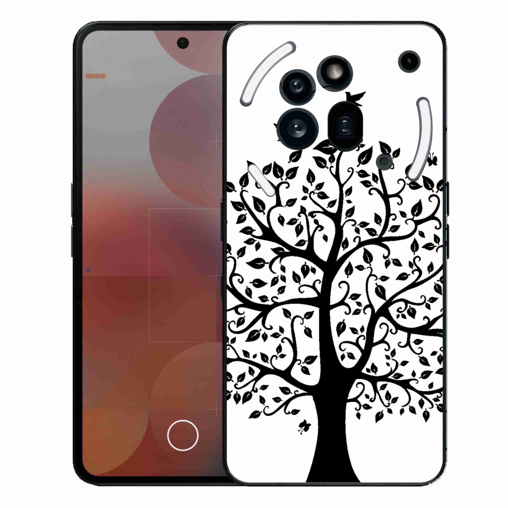 Zselés borítás mmCase a Nothing Phone (3a) Pro készülékhez - fekete-fehér fa