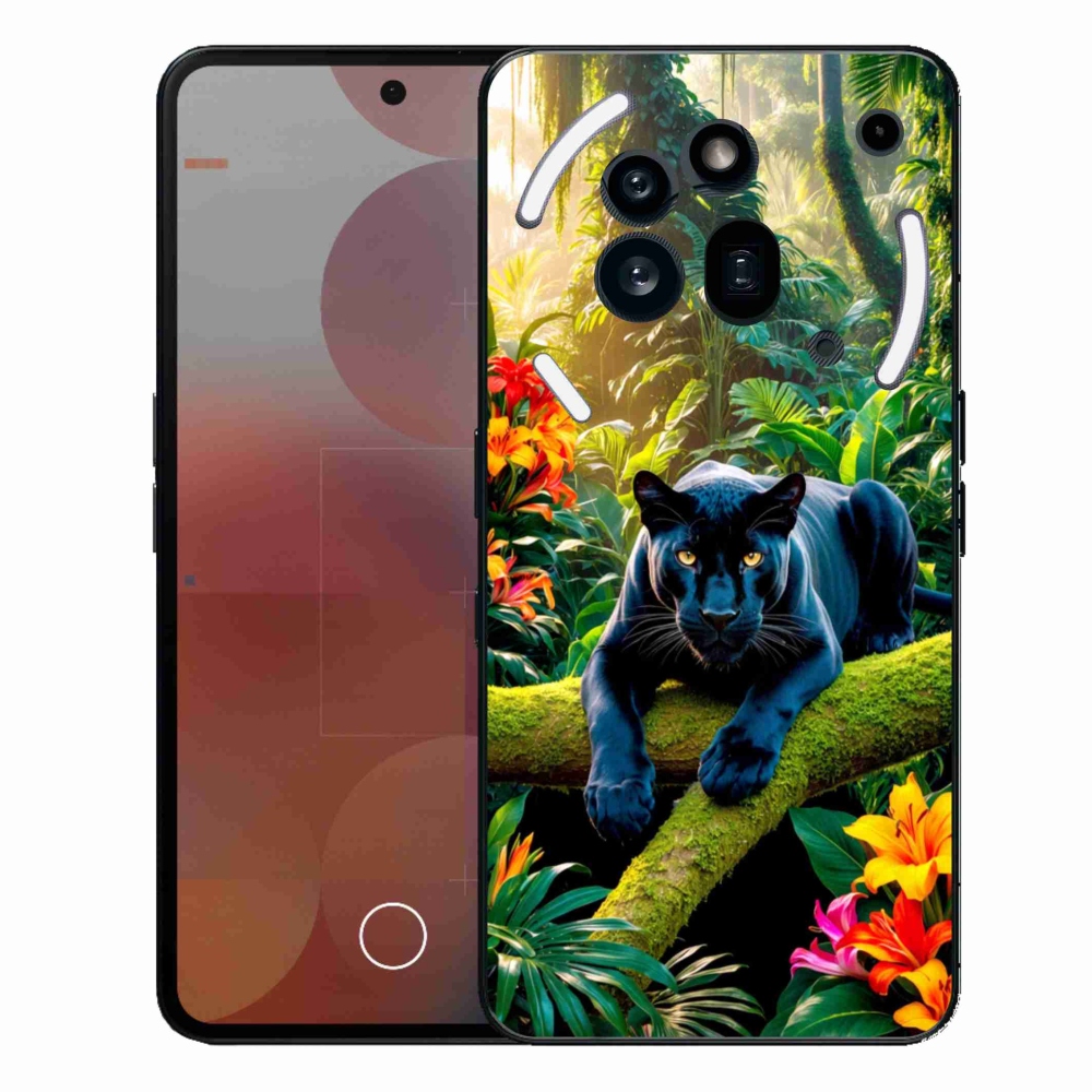 Zselés borítás mmCase a Nothing Phone (3a) Pro készülékhez - fekete párduc a dzsungelben