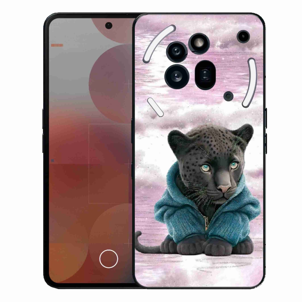 Zselés borítás mmCase a Nothing Phone (3a) Pro készülékhez - fekete párduc pulóverben