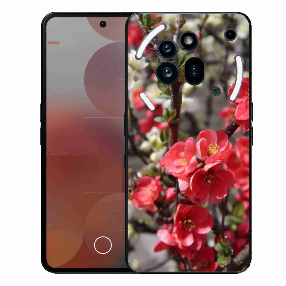 Zselés borítás mmCase a Nothing Phone (3a) Pro készülékhez - piros virágok