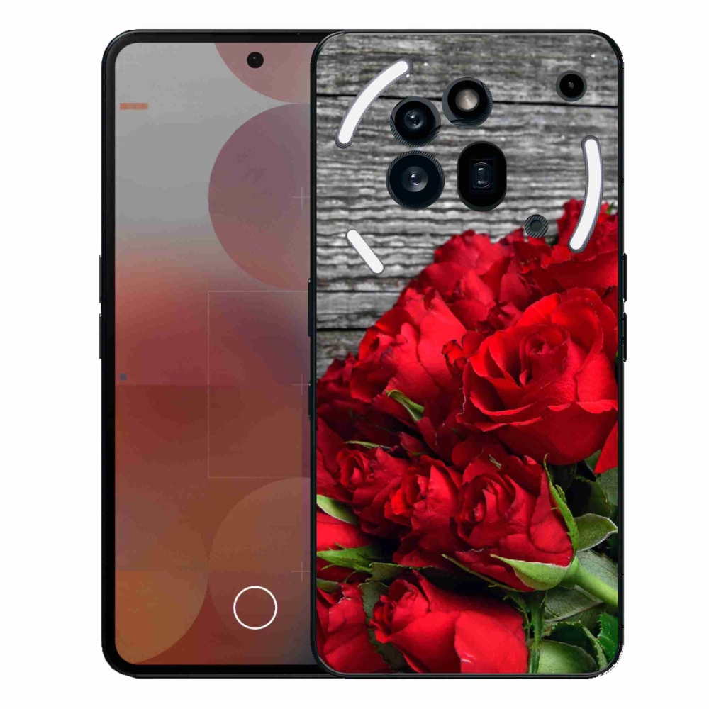 Zselés borítás mmCase a Nothing Phone (3a) Pro készülékhez - piros rózsa