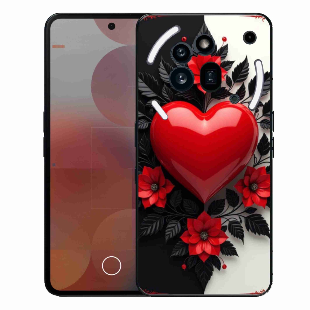Zselés borítás mmCase a Nothing Phone (3a) Pro készülékhez - piros szív