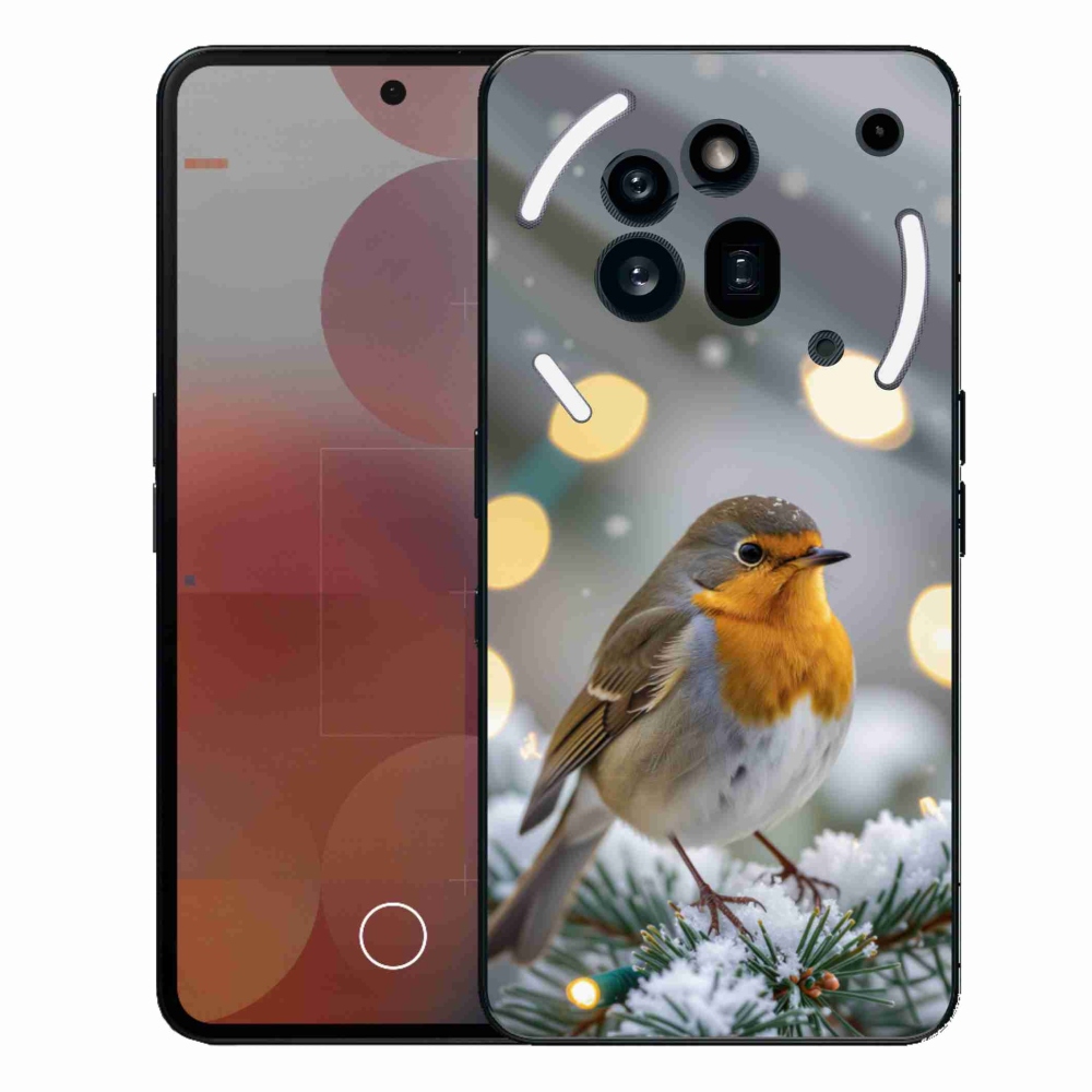 Zselés borítás mmCase a Nothing Phone (3a) Pro készülékhez - télen pirosló színben