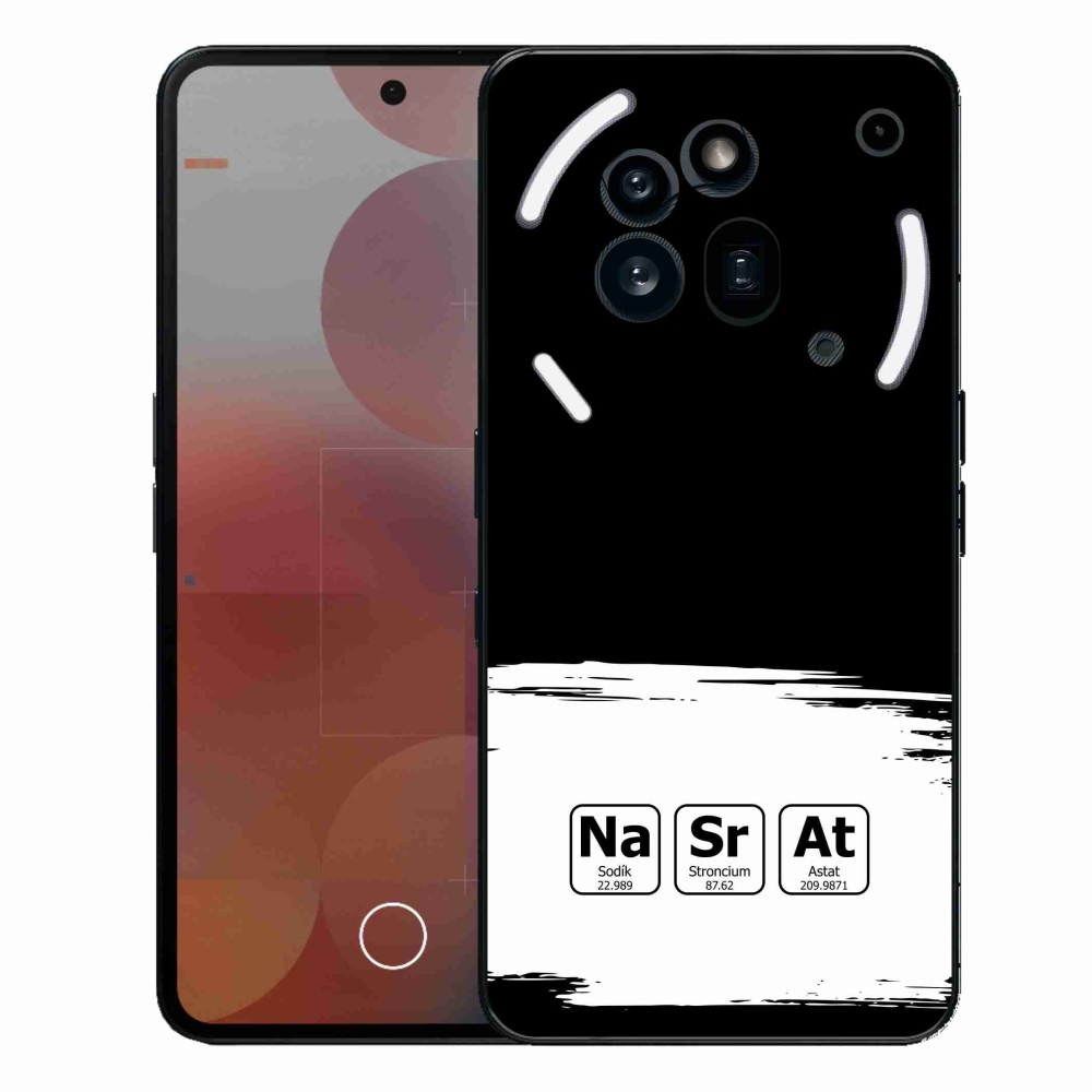 Gél borító mmCase a Nothing Phone (3a) Pro készülékre - kémiai elemek fehér és fekete háttérrel