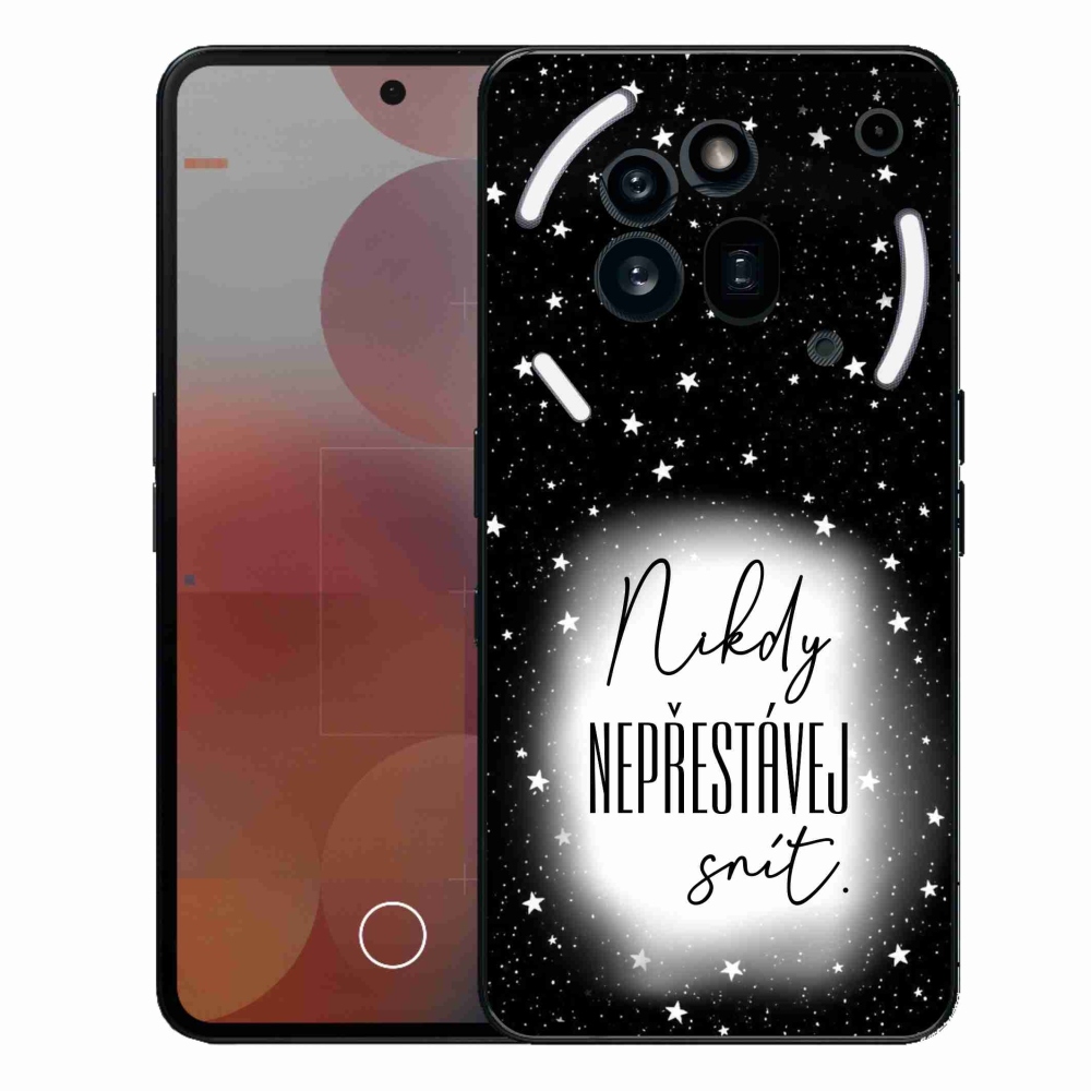 Gél borító mmCase a Nothing Phone (3a) Pro készülékhez - Quote 1 fehér és fekete háttérrel