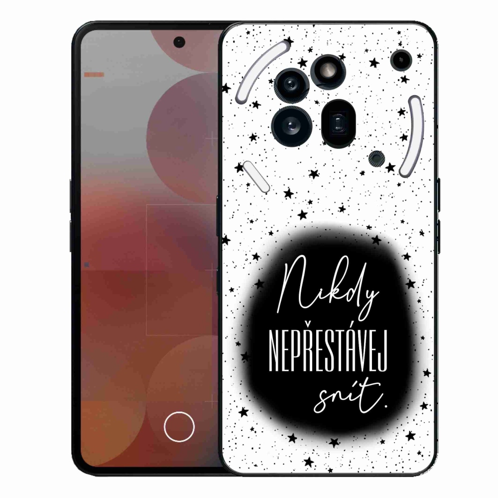 Zselés borítás mmCase a Nothing Phone (3a) Pro készülékhez - Idézet 1 fekete-fehér háttérrel