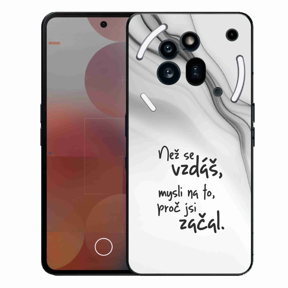 Gél borító mmCase a Nothing Phone (3a) Pro készülékhez - Idézet 2 fehér háttér