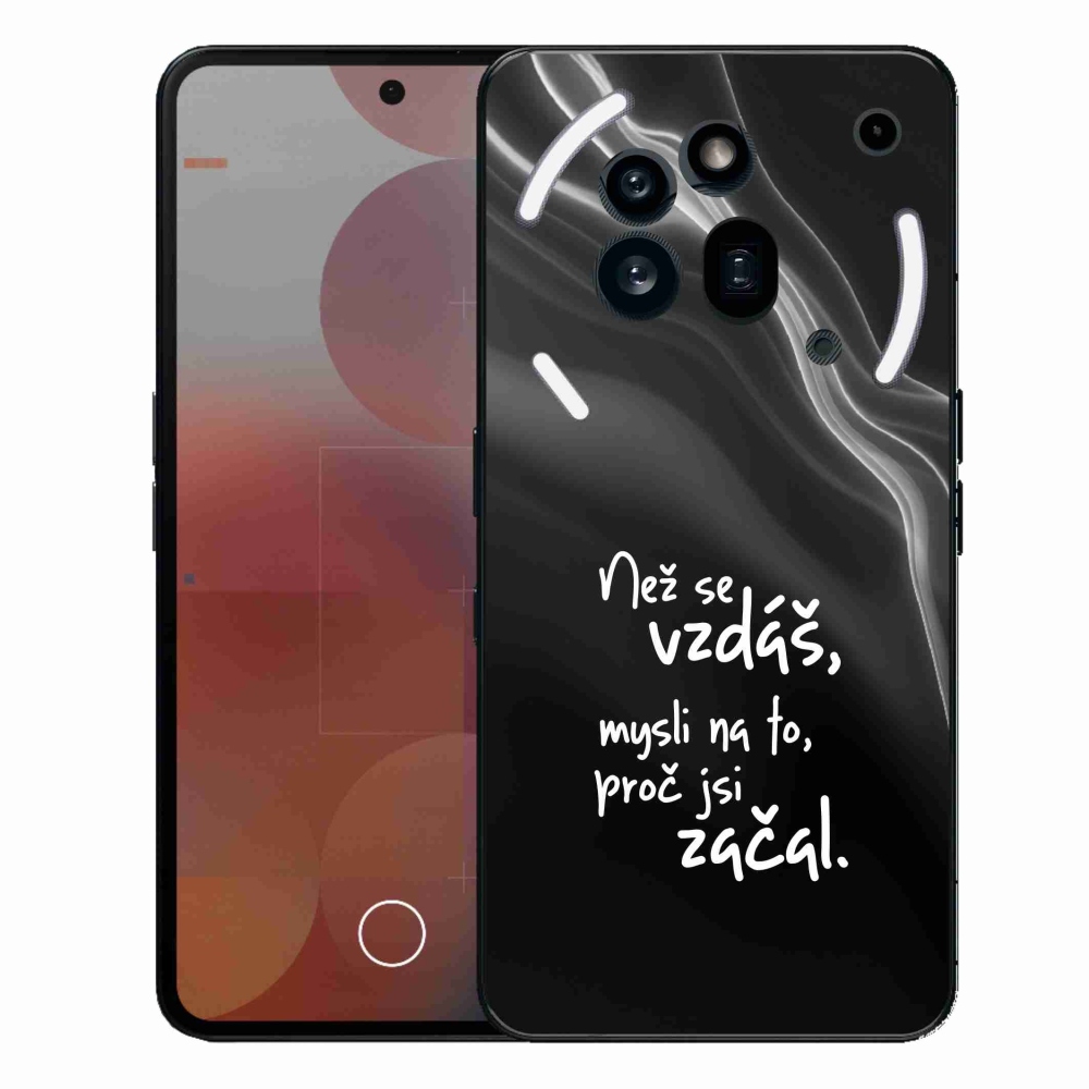 Zselés borítás mmCase a Nothing Phone (3a) Pro készülékhez - idézet 2 fekete háttér