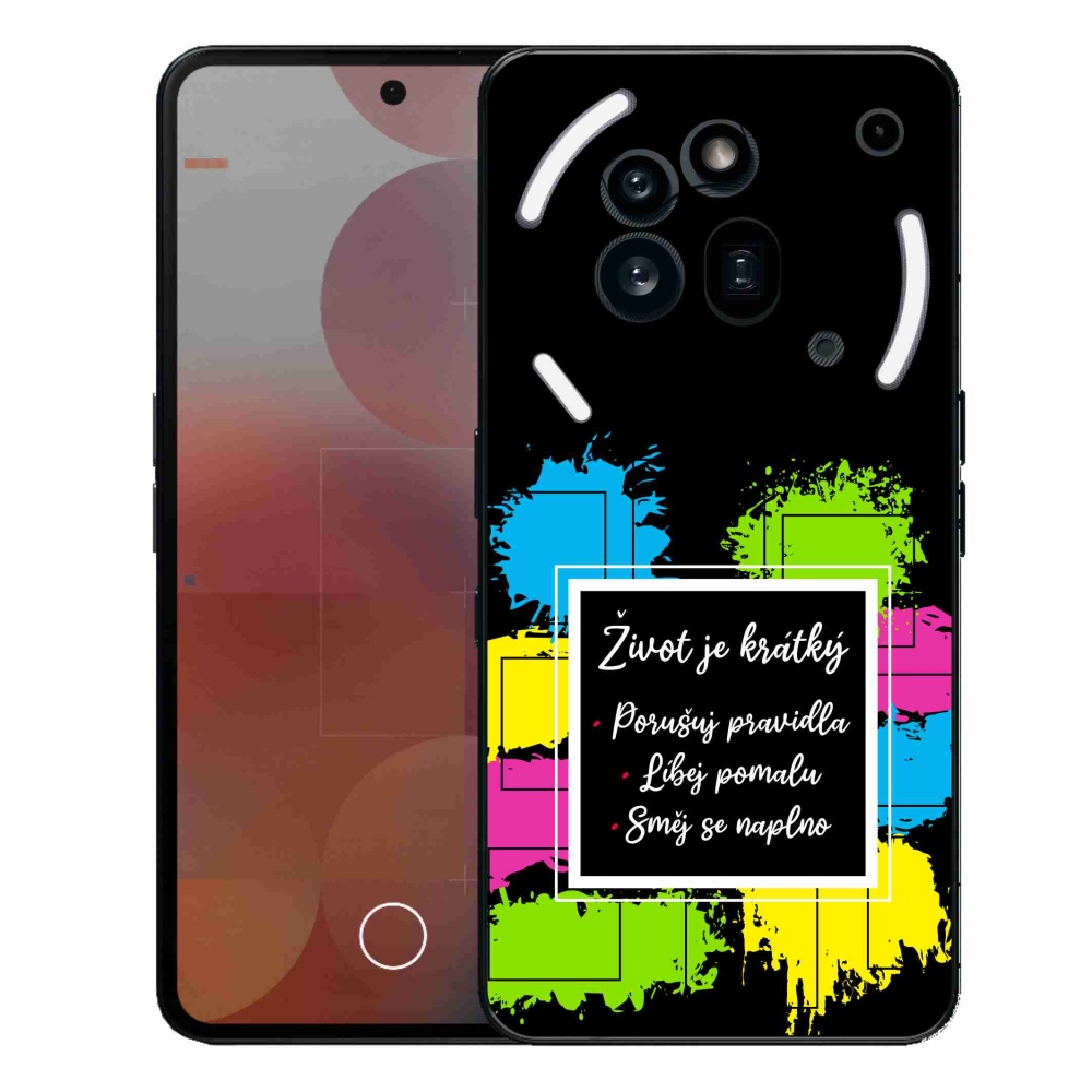Gél borító mmCase a Nothing Phone (3a) Pro készülékhez - Idézet 5 fekete háttér