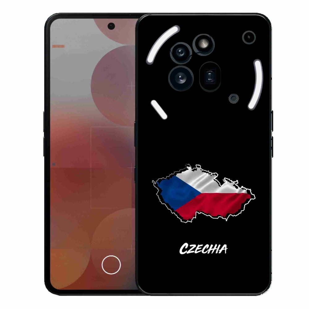 Zselés borítás mmCase a Nothing Phone (3a) Pro készülékhez - Csehország fekete háttér
