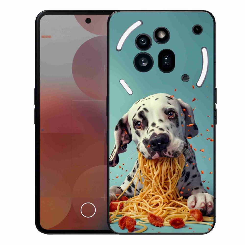 Zselés borítás mmCase a Nothing Phone (3a) Pro készülékhez - Dalmát és spagetti