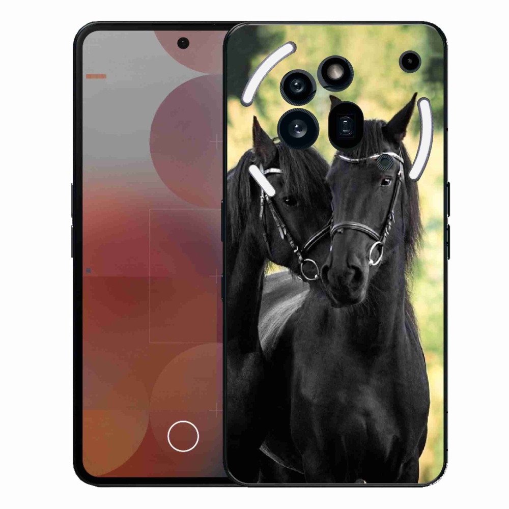 Zselés borítás mmCase a Nothing Phone (3a) Pro készülékhez - két fekete ló