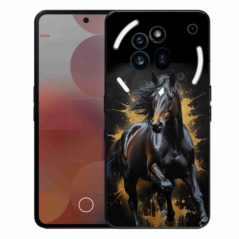 Zselés borítás mmCase a Nothing Phone (3a) Pro készülékhez - elegáns fekete ménes