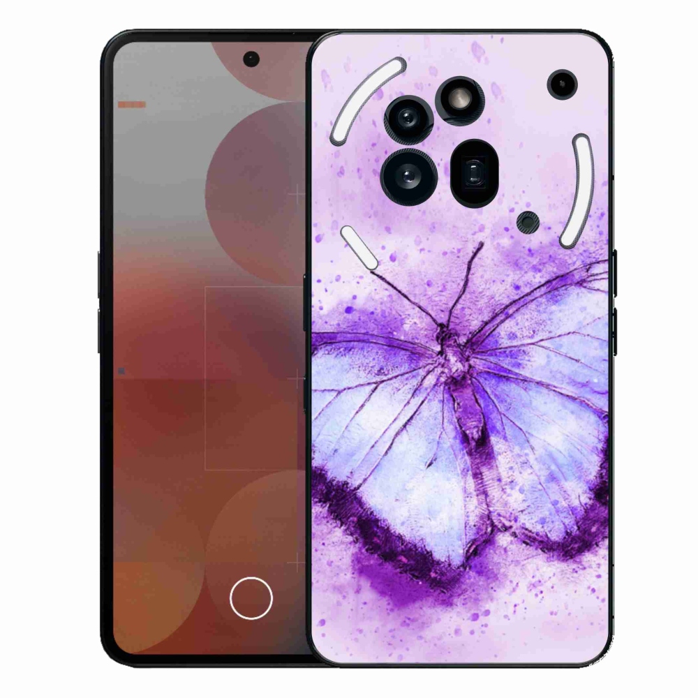 Zselés borítás mmCase a Nothing Phone (3a) Pro készülékhez - lila pillangó