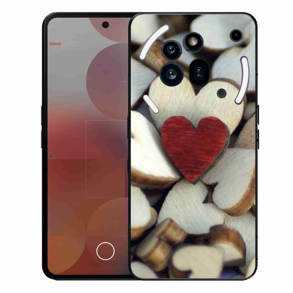 Zselés borítás mmCase a Nothing Phone (3a) Pro készülékhez - gravírozott piros szív