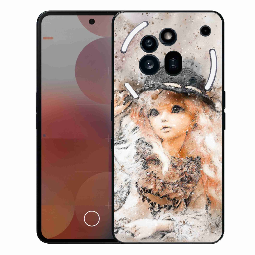 Zselés borító mmCase a Nothing Phone (3a) Pro készülékhez - lány kalapban
