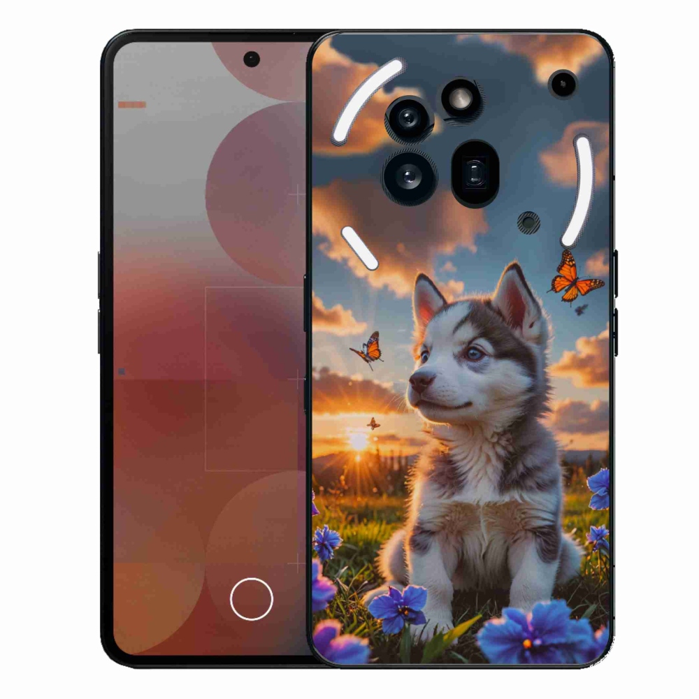 Zselés borítás mmCase a Nothing Phone (3a) Pro készülékhez - husky a naplementében