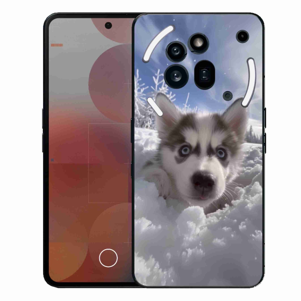 Zselés borítás mmCase a Nothing Phone (3a) Pro készülékhez - husky a hóban