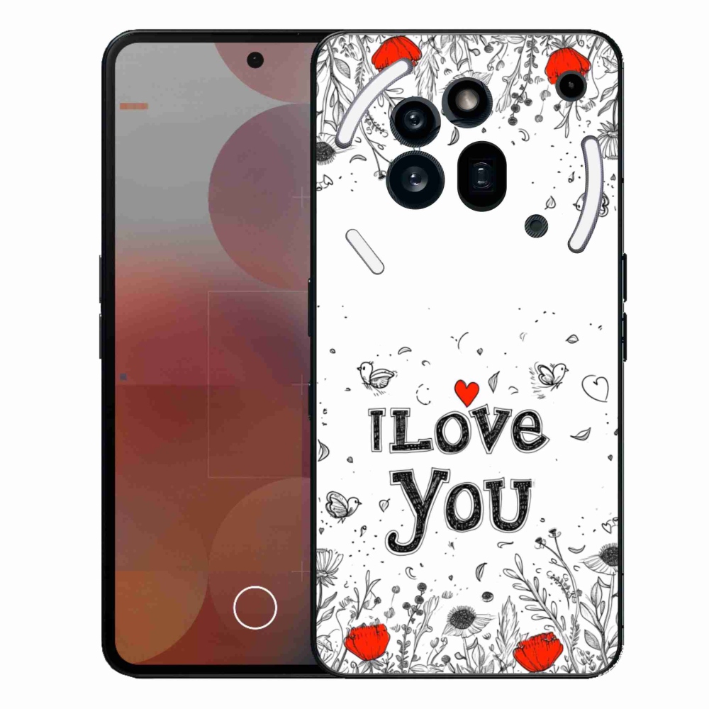 Zselés borító mmCase a Nothing Phone (3a) Pro készülékhez - I love you fehér háttérrel
