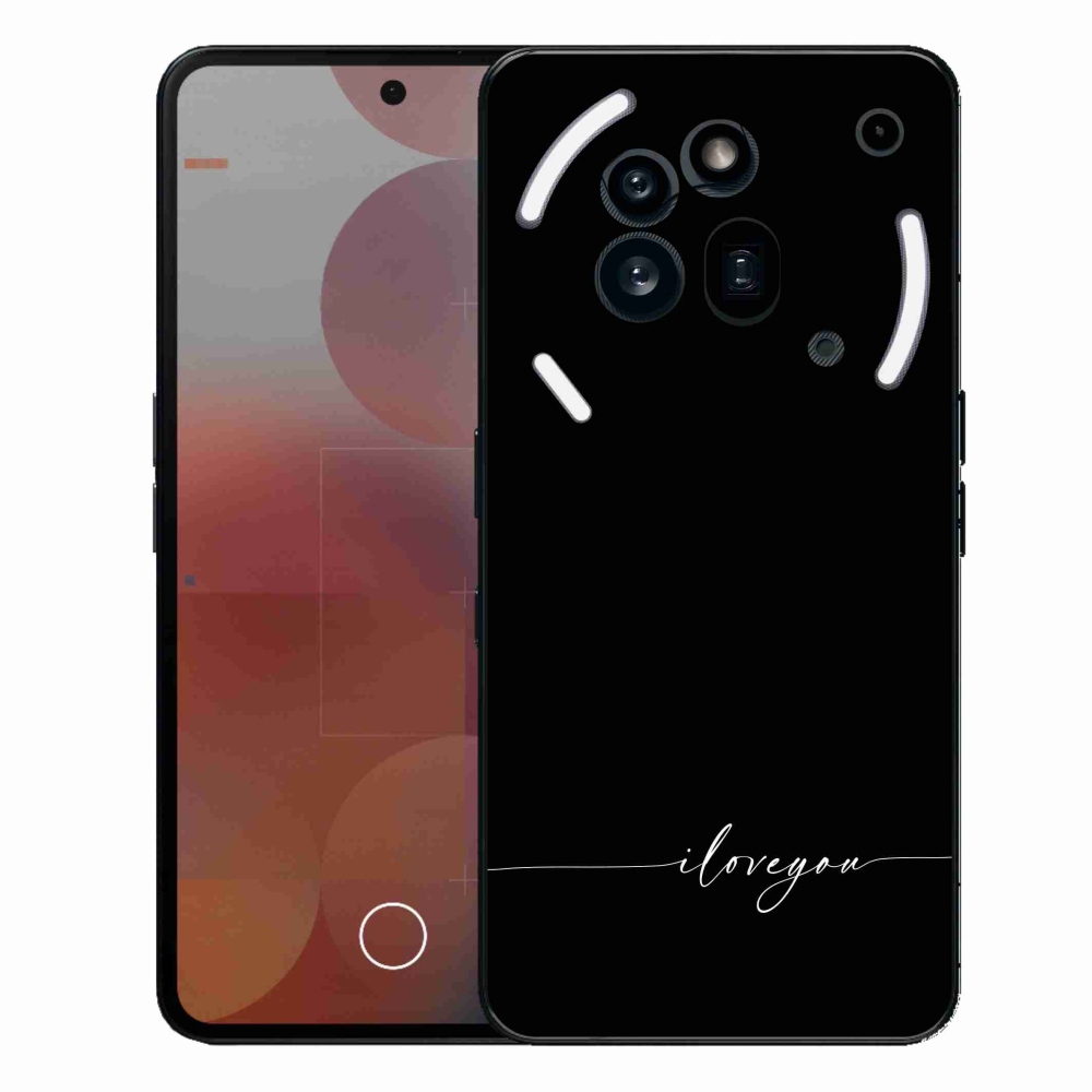 Zselés borítás mmCase a Nothing Phone (3a) Pro készülékhez - Szeretlek fekete háttérrel