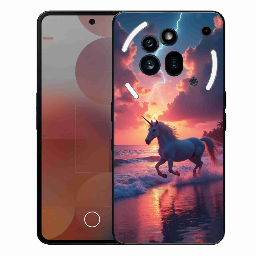 Zselés borítás mmCase a Nothing Phone (3a) Pro készülékhez - egyszarvú a tengerparton